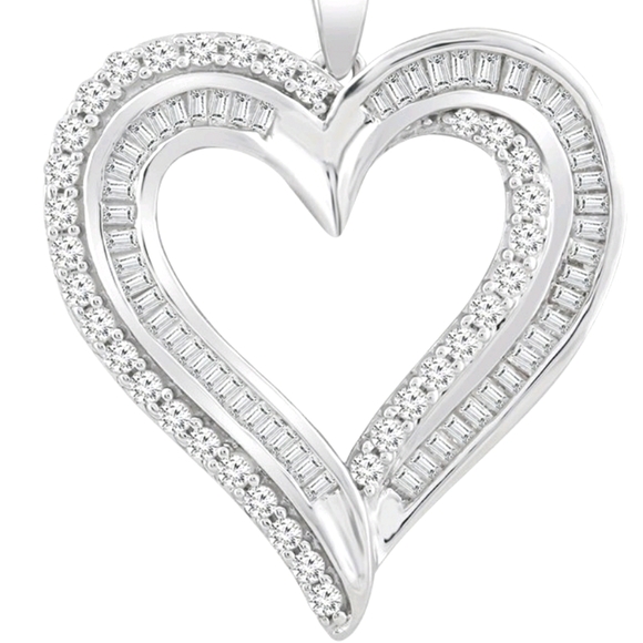 Genuine Diamond Heart Pendant - Picture 1 of 3